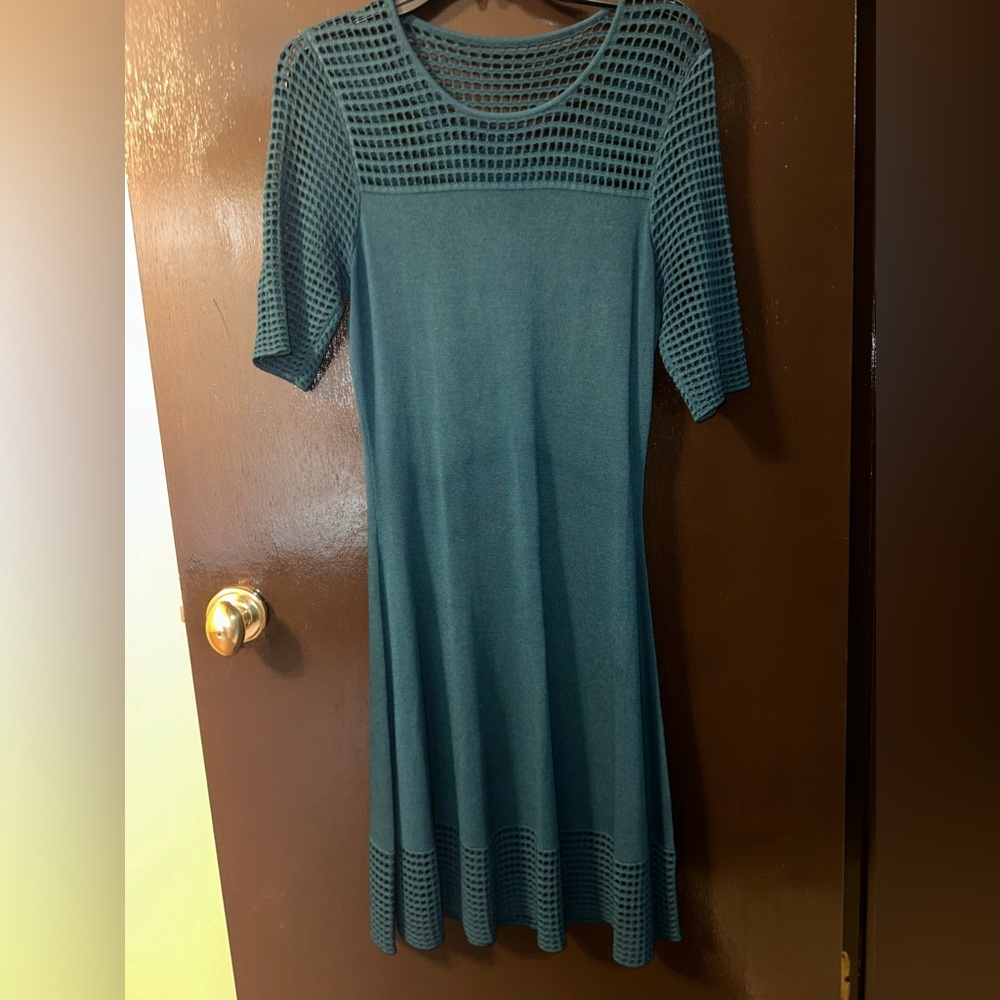 Teal Dressbarn short sleeve sweater dress